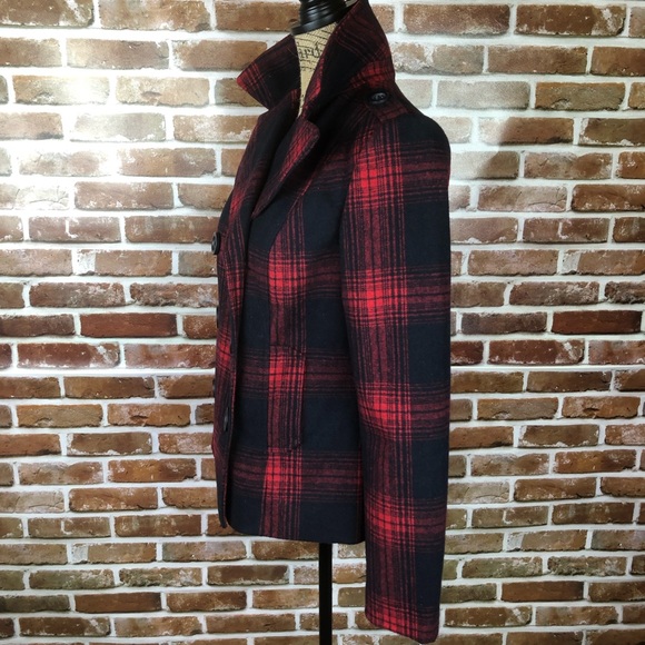 SOLD-Old Navy Plaid Peacoat - Picture 4 of 6